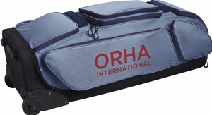 ORHA INTERNATIONAL Nylon Sports <b>Duffel</b> <b>Bag</b> 50-70L Capacity Rolling Travel Gear Case Blue with <b>Wheels</b> - Product Image 5