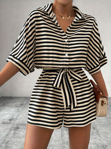 เดรสสั้นลำลองผู้หญิง ดีไซน์เก๋ไก๋ พิมพ์ลายตัวอักษร ทรงปกติ ผ้าฝ้ายออร์แกนิค ระบายอากาศได้ดี ซักได้ ความยาวระดับเข่า เอวธรรมชาติ สีพื้น - Product Image 4