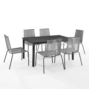 Juego de Mesa de Comedor Rectangular Minimalista con Cómodas Sillas de Jardín para Sala de Estar, Exteriores, Villa, Hotel, Apartamento - Product Image 1