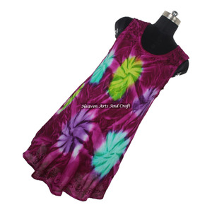 Vestido Largo para Mujer con Estampado Tie Dye, Diseño Colorido, Vestido Tipo Paraguas, Especial para las Vacaciones - Product Image 3
