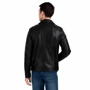 Chaqueta de Motociclista de Piel de Oveja Negra Hecha a Mano para Hombre, con Herrajes YKK, para Motociclismo y Carreras de Autos - Product Image 3