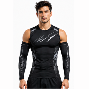 Manchons de compression pour hommes personnalisés, respirants et extensibles, pour le sport, la gym, l'entraînement, la course, le cyclisme et le fitness - Product Image 4