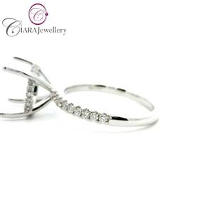 MEILLEUR MODÈLE 18K Au750 Blanc/Jaune/Or Rose et Bague de Fiançailles Deux Tons 0.30CT Diamant Naturel Forme Anniversaire De Fête De Mariage - Product Image 5