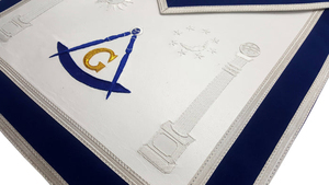 Delantal de Maestro Masón de la Logia Azul - Bordado a Mano de Sol, Luna y Pilares - Product Image 3
