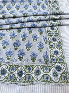 Beautiful Designer 100% Cotton Peach Coral Floral Hand-block Printed Cotton Sarong Artisanal Jaipuri <b>Beach</b> Pareo & <b>Wrap</b> - Product Image 2