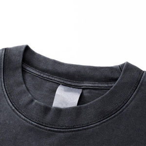 เสื้อยืดสตรีทแวร์ผู้ชายผ้าฝ้าย 100% สองชั้น สไตล์วินเทจ สีซีดพิมพ์ลาย หนานุ่ม - Product Image 3