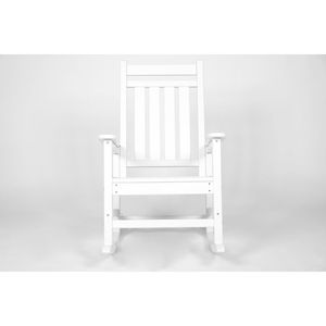 Sedia a dondolo oversize resistente alle intemperie con texture legno per adulti, ideale per portico, prato e giardino - Product Image 4
