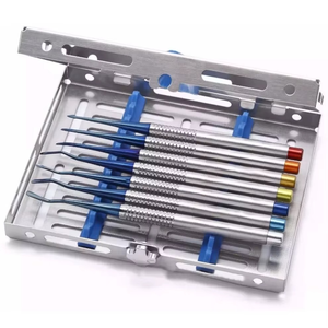 ชุดเครื่องมือถอนฟันแบบผ่าตัด 7 ชิ้น ประกอบด้วย เอlevator แบบ Spade, PDL พร้อมกล่องเก็บ และ Luxating Elevator ระดับ Class I ผลิตในประเทศปากีสถาน - Product Image 1