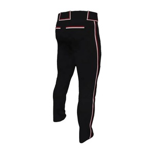 Pantalon de baseball noir pour homme, fermeture éclair, coupe classique, évacuation de l'humidité, respirant, antibactérien, protection UV, 100 % polyester - Product Image 3
