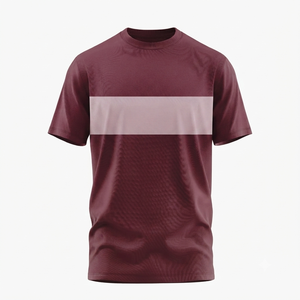 เสื้อยืดแขนสั้นผู้ชายสีพื้นผ้าฝ้าย 100% 180 GSM พิมพ์ลายโลโก้ด้านหน้าแบบดิจิทัลตามสั่งขายส่ง เป็นมิตรกับสิ่งแวดล้อม - Product Image 1