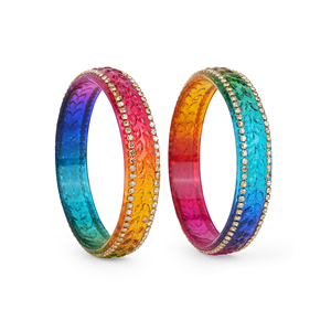 Brazalete de cristal multicolor con microincrustaciones de piedras, joyería tradicional de moda para mujer, para fiestas, esculturas decorativas. - Product Image 4