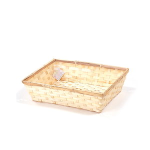 Cesta Rectangular de Bambú Natural con Cuentas para Servir Alimentos o Regalos - Product Image 6