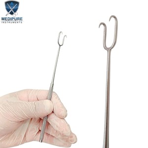ตะขอสแตนเลสสองชั้นสำหรับจับเนื้อเยื่อเครื่องมือผ่าตัดแบบพรีเมี่ยม - Product Image 1