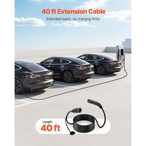 Cavo di prolunga per caricabatterie EV da 48A, 40 piedi, 240V, 11,52 kW, con connettore NACS, per ricarica Tesla di livello 1/2, cavi di ricarica per veicoli mobili. - Product Image 3