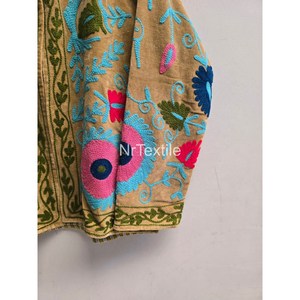 Festival Coat With Pocket Inside Lining Soft <b>Velvet</b> <b>Jacket</b> <b>Women</b> s Ethnic Coat One Size Hand Embroidered Coat - Product Image 5