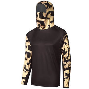 เสื้อฮู้ดดี้ตกปลาผู้ชาย UPF 50 แขนยาวลายพรางป้องกันรังสียูวีป้องกันแสงแดดเสื้อโพลีเอสเตอร์แบบสวมหัว 2027 - Product Image 3