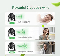Mini ventilateur de table USB rechargeable, ventilateur de bureau silencieux portable, longue durée de vie de la batterie, pour intérieur, extérieur, camping, bureau, voyage