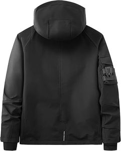 Chaqueta Cortavientos con Capucha para Invierno, Estilo Urbano Moderno, Impermeable y Resistente al Viento, Moda Casual Contemporánea 100% - Product Image 2