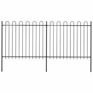 Valla de Jardín Negra de 141.3"x59.1" con Parte Superior de Malla de Alambre de Acero, Duradera y Atractiva - Product Image 1