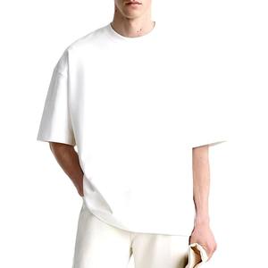 เสื้อยืดเปล่าคุณภาพสูงสำหรับผู้ชาย พิมพ์โลโก้ได้ ผลิตจากผ้าฝ้าย 100% ทรงโอเวอร์ไซส์ เป็นมิตรกับสิ่งแวดล้อม ขายส่งราคาถูก เนื้อผ้าหนา - Product Image 2