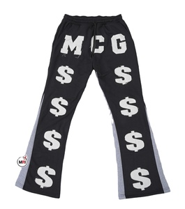 Pantalon évasé de qualité supérieure, logo personnalisé, broderie en détresse uniquement pour les produits prêts à être expédiés] pantalon cargo taille haute à poches - Product Image 4