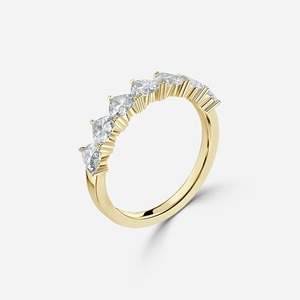 Bague de mariage à sept pierres en diamant de laboratoire en forme de cœur personnalisée 2CT, or jaune 14 carats, fabricant de bijoux fins OEM ODM - Product Image 4