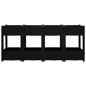 Bac à plantes surélevé en polypropylène noir 63 x 15,7 x 28 pouces, jardinière extérieure, rangement extérieur - Product Image 3