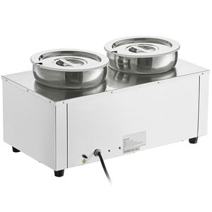 Scaldavivande Elettrico Commerciale Doppio da 7.4QT, 1200W, in Acciaio Inossidabile, con Temperatura Regolabile 86~185 Fahrenheit, Manuale - Product Image 4
