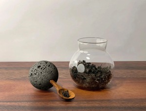 Designer Glass <b>Storage</b> Jar With Marble Lid And Wooden Spoon Elegant <b>Kitchen</b> Decor And Dry <b>Storage</b> <b>Container</b> From India - Product Image 3