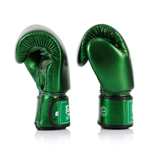 Guantes de Boxeo Fairtex Profesionales de Fabricante OEM, Guantes de Boxeo Verdes de Cuero Genuino con Correa Personalizada para Competencia y Sparring - Product Image 4