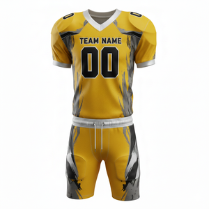 ชุดยูนิฟอร์มอเมริกันฟุตบอลแบบกำหนดเองพร้อมกางเกงขาสั้น ตำแหน่งโลโก้ด้านหน้า ผลิตจากโพลีเอสเตอร์ 100% ป้องกันแบคทีเรีย แห้งเร็ว ใช้ได้ทุกฤดู - Product Image 5