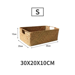 Cesta de Almacenamiento Rectangular de Ratán 30X20X10CM Diseño Minimalista para Organización de Sala de Estar - Product Image 1