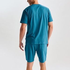 Conjunto de Camiseta y Pantalones Cortos de Verano para Hombre, Venta al por Mayor, Cuello Redondo, Pantalones Cortos con Cordón, Ropa Deportiva Informal, Proveedor de Exportación al por Mayor - Product Image 3