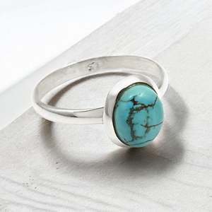 Luxurious High Quality 925 Sterling Silver <b>Ring</b> Comes With Oval Cut Natural Turquoise Gemstone Fancy Shape Bezel Set <b>Boho</b> <b>Ring</b> - Product Image 2