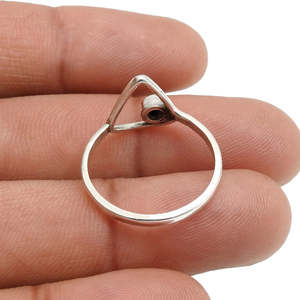 Unique Triangle Shape <b>Ring</b> Comes With Brilliant Round Cut Natural Green Onyx Gemstone Crafted From Solid <b>925</b> Sterling <b>Silver</b> - Product Image 4