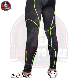 Leggings Deportivos Personalizados con Logotipo Impreso en Negro y Verde para Hombre, Ropa Deportiva para Fitness, Running, MMA y BJJ - Product Image 5