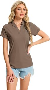 <b>Women's</b> Solid Color Short Sleeve Jersey for Shirt Breathable <b>Compressed</b> Knitted Casual <b>Top</b> - Product Image 4