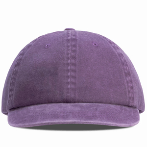 Nouvelles casquettes 6 panneaux vierges de haute qualité en coton sergé lavé respirant violet uni avec boucle métallique réglable pour l'extérieur - Product Image 1