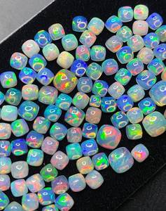 Opalite d'Éthiopie en forme de paine de sucre, cabochons Welo, opale multicolore, lot de pierres précieuses de 4 mm à 6 mm, opale naturelle pour la création de bijoux - Product Image 4