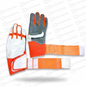 Los mejores guantes de bateo de béisbol y softball, combinación de Color blanco, gris y naranja única, estilo de puño largo, más suave para entrenar sólido - Product Image 4