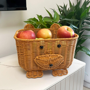 Cesta Decorativa de Mimbre Hecha a Mano con Parte Superior Abierta, Cesta de Mimbre Ecológica, Linda Cesta para Cocina, Dormitorio, de Vietnam - Product Image 4