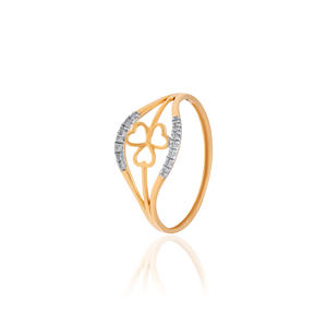 Anillo de Oro Amarillo con Diamante Natural de 0.08 Quilates, Color H I, Corte Brillante Redondo, Joyería Fina Clásica - Product Image 2