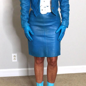 Jupe en cuir unie rétro pour femme, nouvelle collection automne-hiver, fendue, respirante, décontractée, idéale pour le bureau et les tenues formelles - Product Image 1