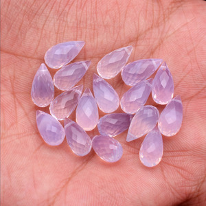Cuentas facetadas de cuarzo lavanda AAA de 6x12 mm, cuentas briolette en forma de lágrima, piedras preciosas semipreciosas naturales de escorolita, cuentas sueltas para joyería. - Product Image 3
