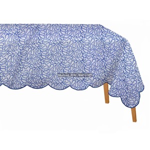 Hermoso Mantel Rectangular de 150X225cm con Borde Festoneado para Mesa de Comedor de 4 Plazas, Tela Suave y Duradera para Cocina, Hogar, Bodas y Fiestas - Product Image 5