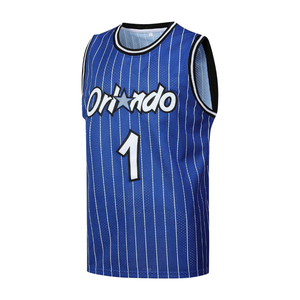 Maillot de basket rayé unisexe noir personnalisable avec nom et numéro, style rétro, sans manches, brodé, antibactérien, 100 % polyester - Product Image 6