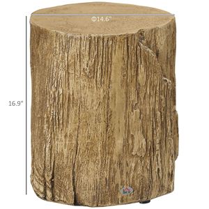 Tavolino Rotondo in Stile Moderno a Forma di Ceppo d'Albero per Interni ed Esterni con Finitura in Legno Naturale per Caffè e Tè da Salotto - Product Image 3