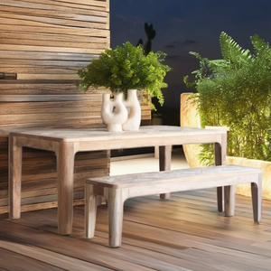 Handcrafted Indonesian Teak Bench with Minimalist Arch Design and Rounded Safety Edges 150cm for Commercial and Dining Spaces - Product Image 6