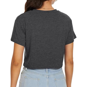 Camisetas Personalizadas para Mujer, Diseño con Estampado, Precio al por Mayor, Camiseta Corta, 100% Algodón, Tejido de Punto, Camiseta Holgada para Mujer - Product Image 2