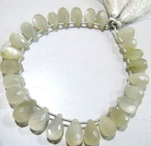 Perles de pierre de lune blanche naturelle en forme de goutte d'eau, facettées, 7x12mm, brillette, 8 pouces de long, perles de pierre de lune en forme de poire - Product Image 4